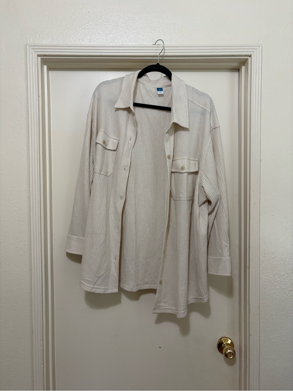 OLD NAVY WAFFLE SHACKET – CREAM – WOMEN’S XXL